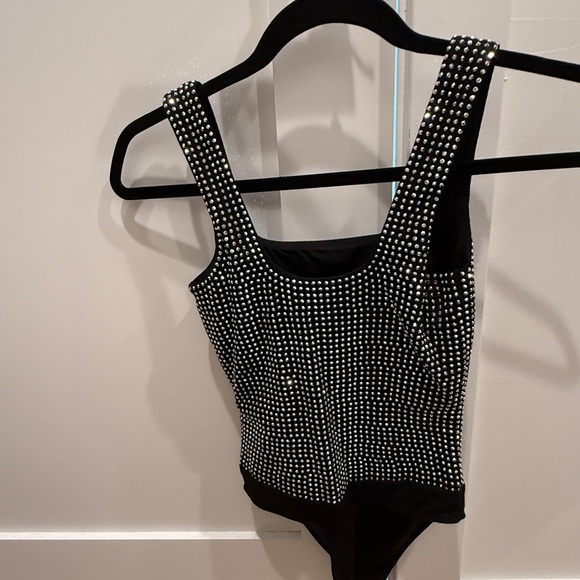 Good American Black and Silver rhinestone Bodysuit - Picture 2 of 3